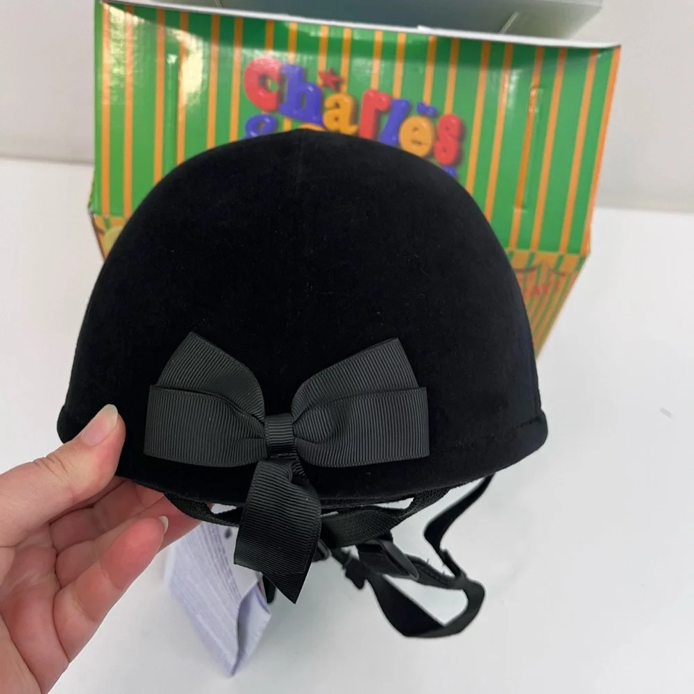 Charles Owen Young Riders Hat Helmet ASTM Size 7 1/8 Black Velvet